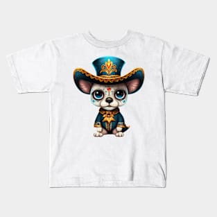 Dia de los Muertos Dog #7 Kids T-Shirt